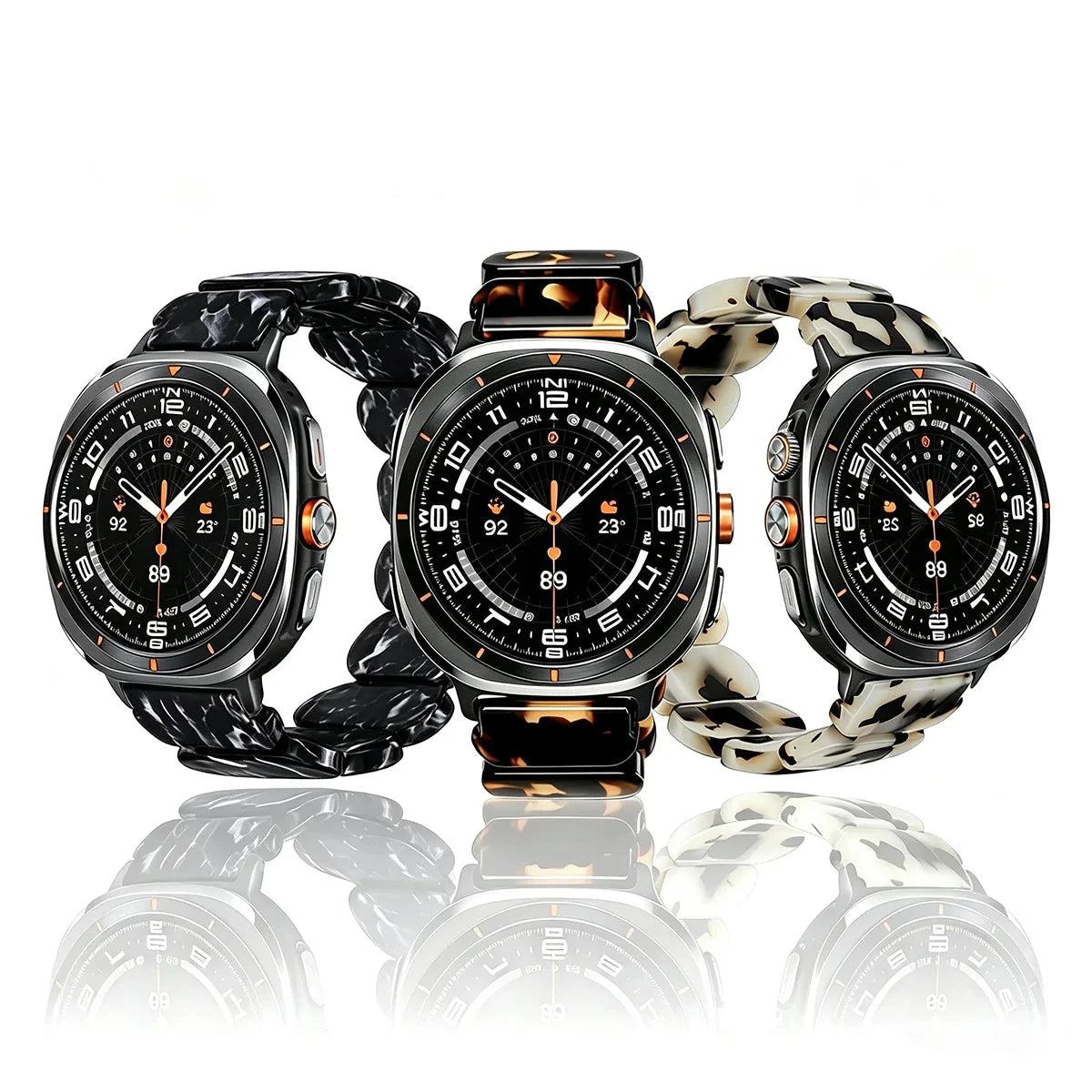Samsung Galaxy Resin Link Watch Band – Metal Connector Watch8/Watch8 Classic/Watch9