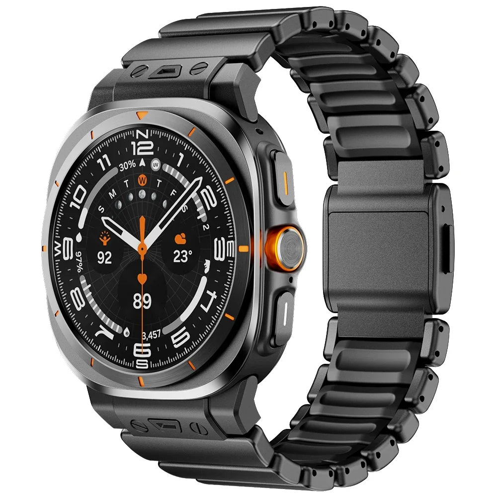 Samsung Galaxy Watch Ultra/Ultra2 Stainless Steel & Silicone Magnetic Band