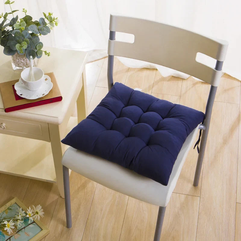 Cojín cuadrado de asiento de 40x40cm, cojines de interior con lazos, alfombrilla de silla suave, cómoda y antideslizante para escritorio de oficina YY098