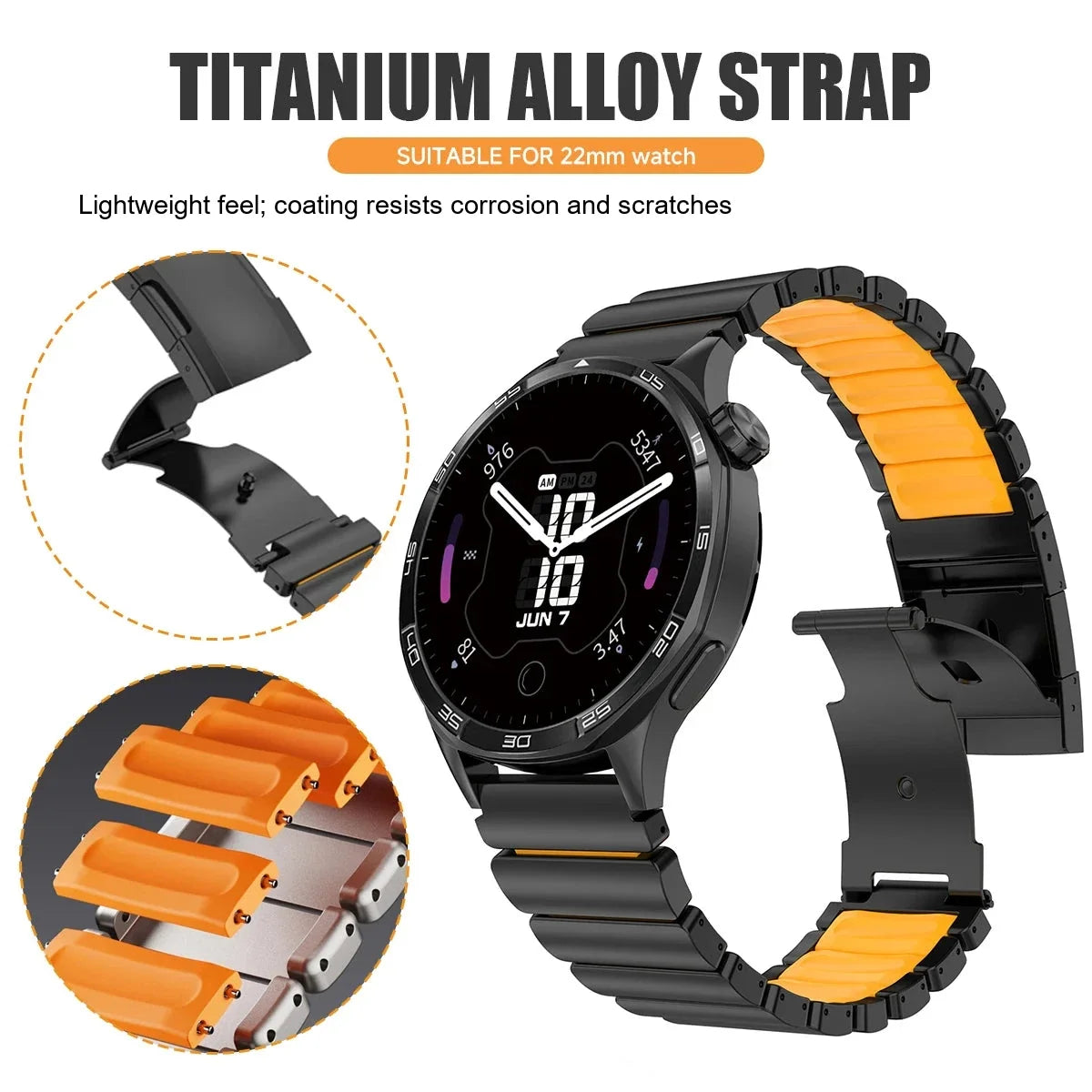 Google Pixel Watch 45mm Titanium Silicone Turtle Buckle Band