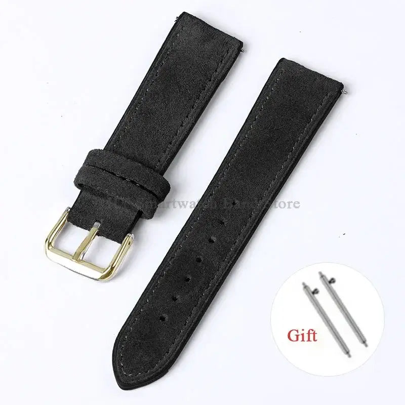 Amazfit Leather Watch Strap Vintage Suede Quick Release - Handmade Stitching