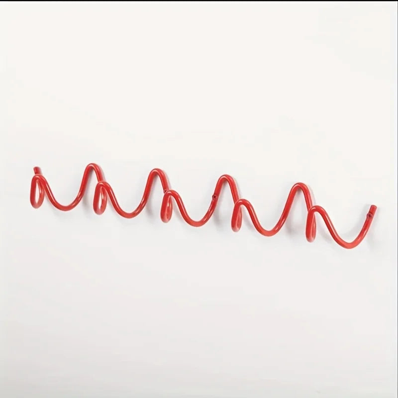 Creative Wavy Metal Wall Hook - Stylish Silver & Black Coat Rack for Home, Entryway, or Hotel Decor - Perfect for Hats, Scarves