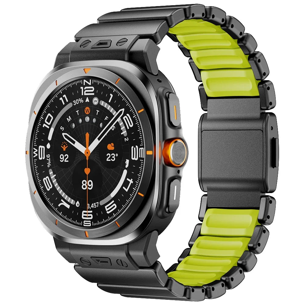 Samsung Galaxy Watch Ultra/Ultra2 Stainless Steel & Silicone Magnetic Band