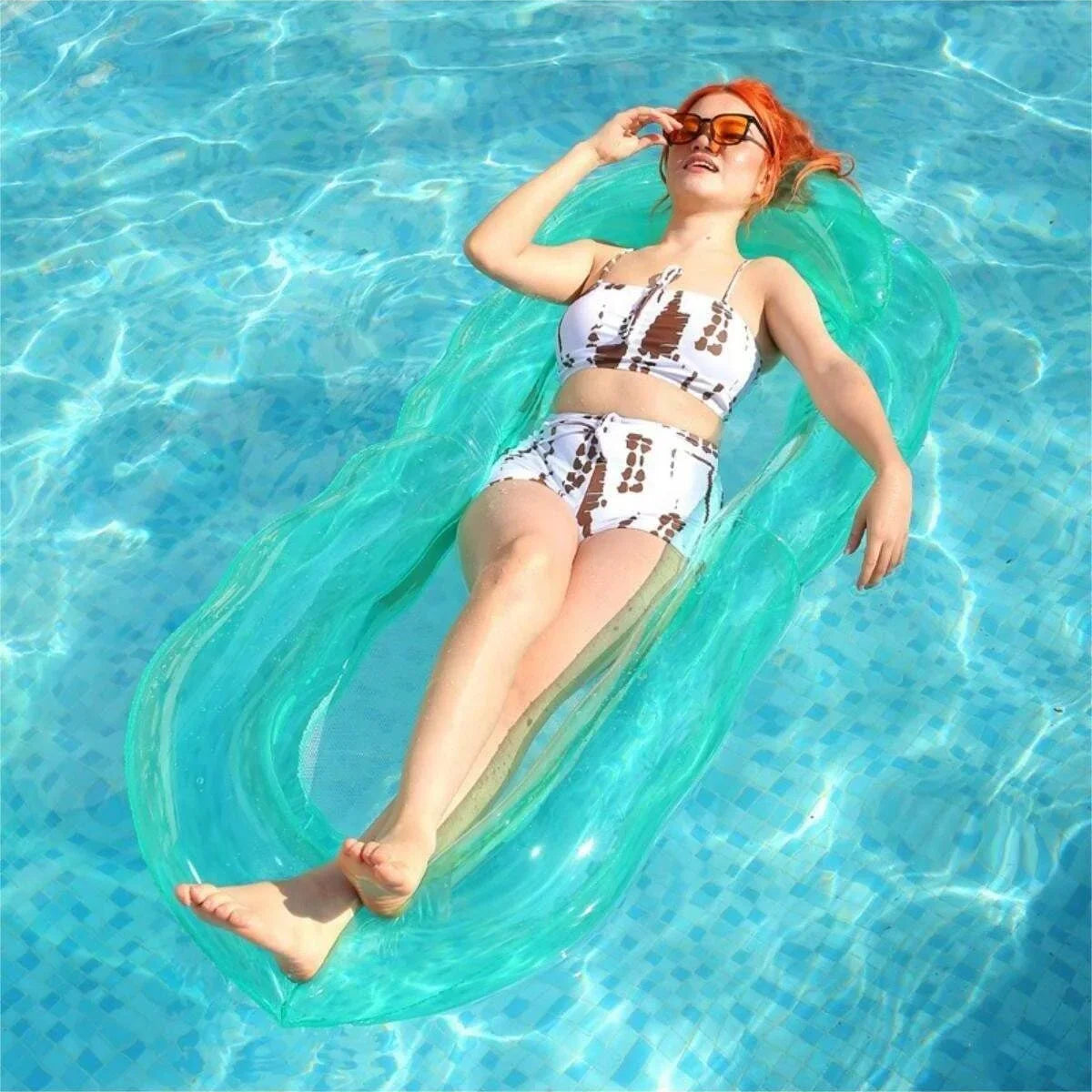 Flotador inflable para piscina para adultos - Flotadores de piscina Tumbonas Balsas Silla flotante con respaldo ajustable Portavasos Flotador de agua