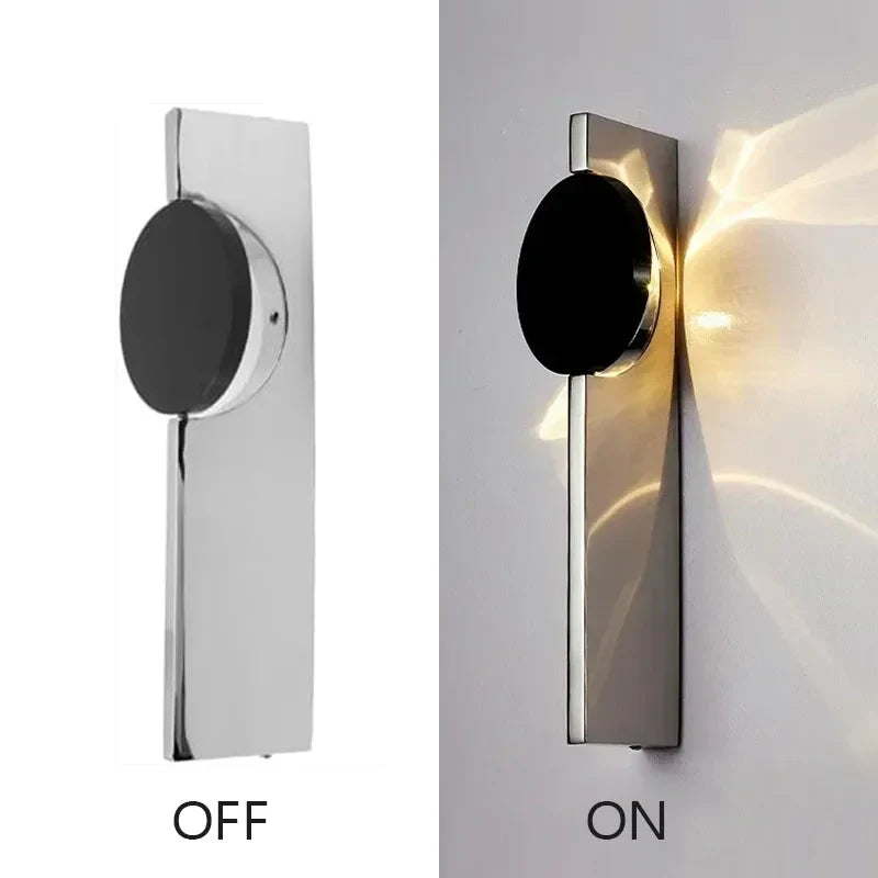 Aplique de pared LED moderno giratorio ondulado Lámpara de pared de acero inoxidable Apliques de pared de ambiente Luces de cabecera de dormitorio de hotel