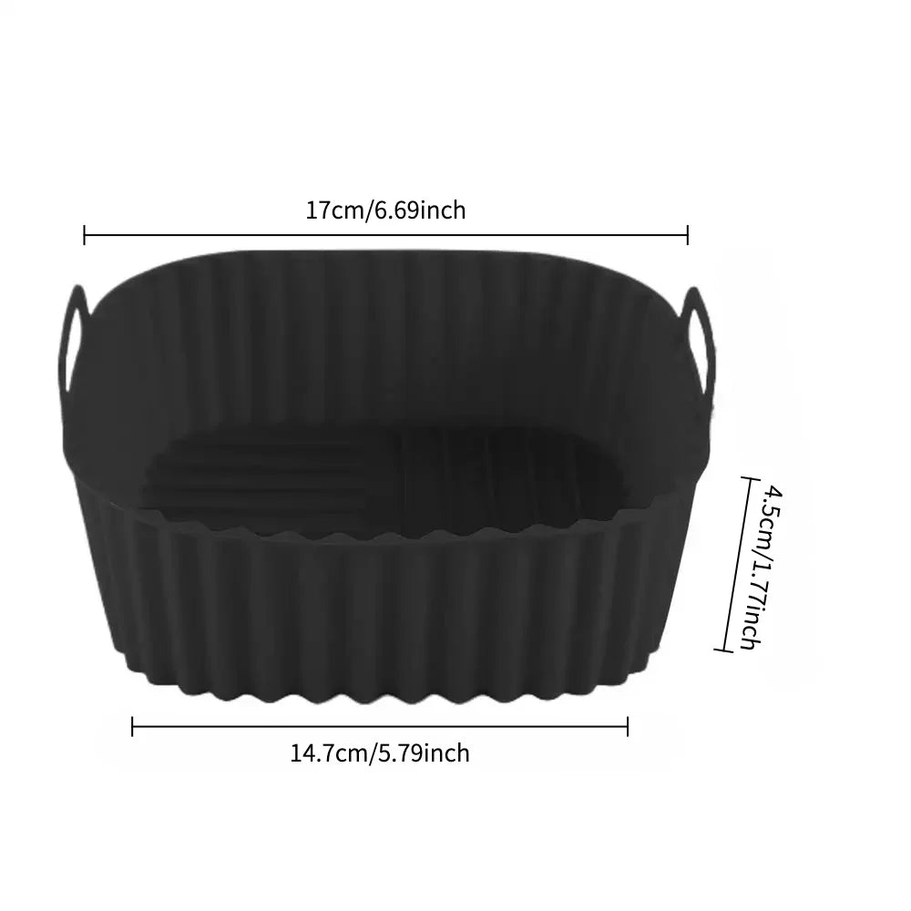 Silicone Air Fryer Liners Pot Square Airfryer Basket Plate Cooking Gadgets Reusable Non-stick Pizza Pan Oven Kitchen Accessories