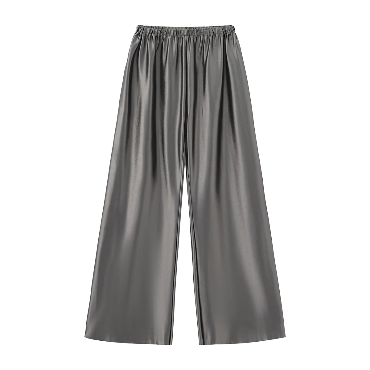 Satin Wide Leg Pants Long Floor Casual Pants Women's Summer