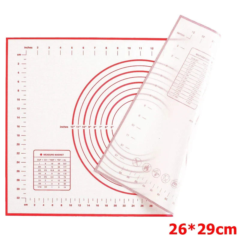 Tapete de silicona antiadherente para hornear y amasar, con medidas, tapete de cocina para masa, tapete para masa de tarta, protector de horno YY206