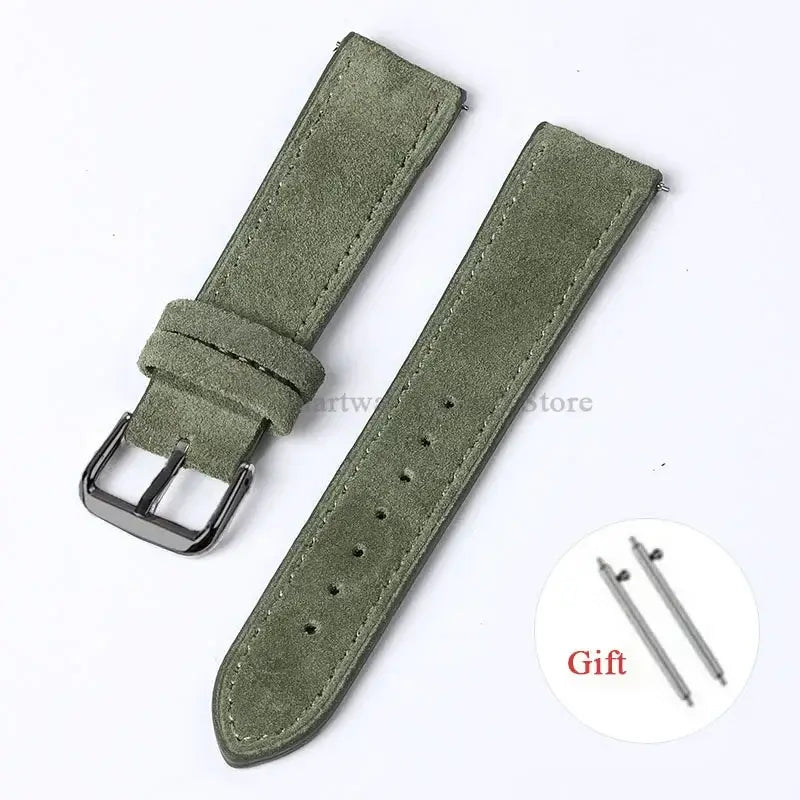 Amazfit Leather Watch Strap Vintage Suede Quick Release - Handmade Stitching