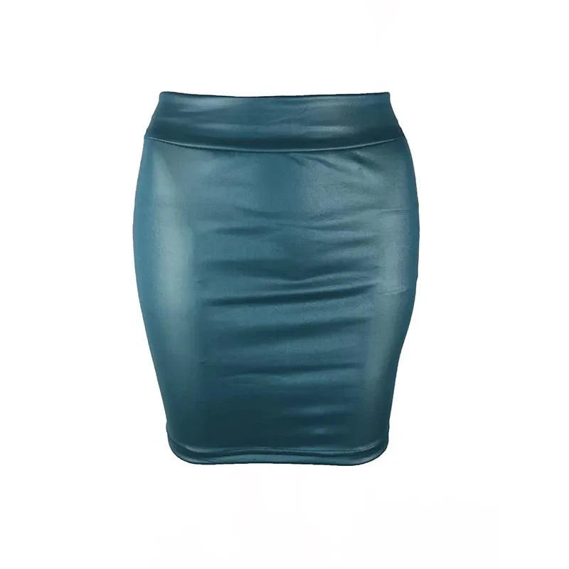 Minifalda lápiz negra entallada de imitación piel, cintura alta, estilo coreano sexy, moda de verano para mujer, venta al por mayor
