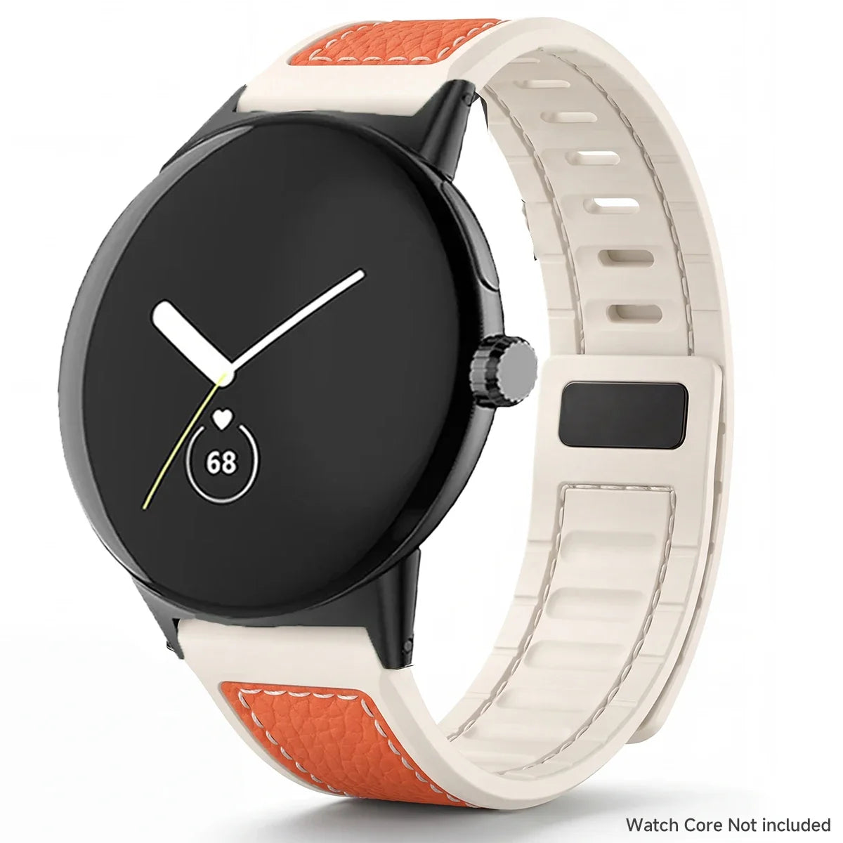 Google Pixel Watch 45mm Magnetic Litchi Leather Band