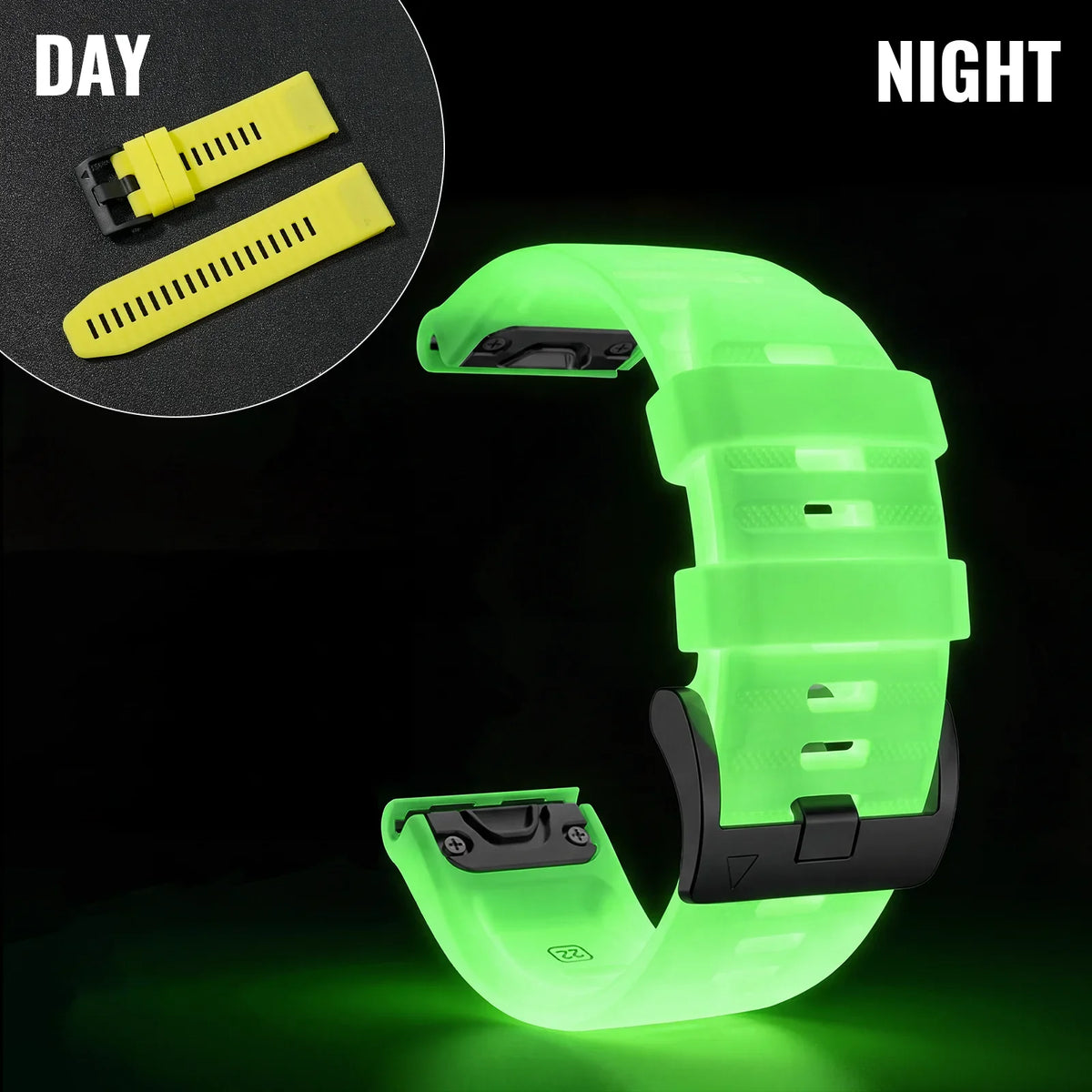 Garmin Luminous Silicone Smartwatch Band - QuickFit Strap