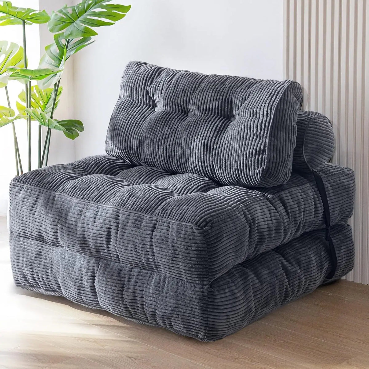 Vacuum Compression Sofa Foldable Simple Fabric Corner Modular Couch Floor Multi Function Nordic Living Room Bedroom Decoration