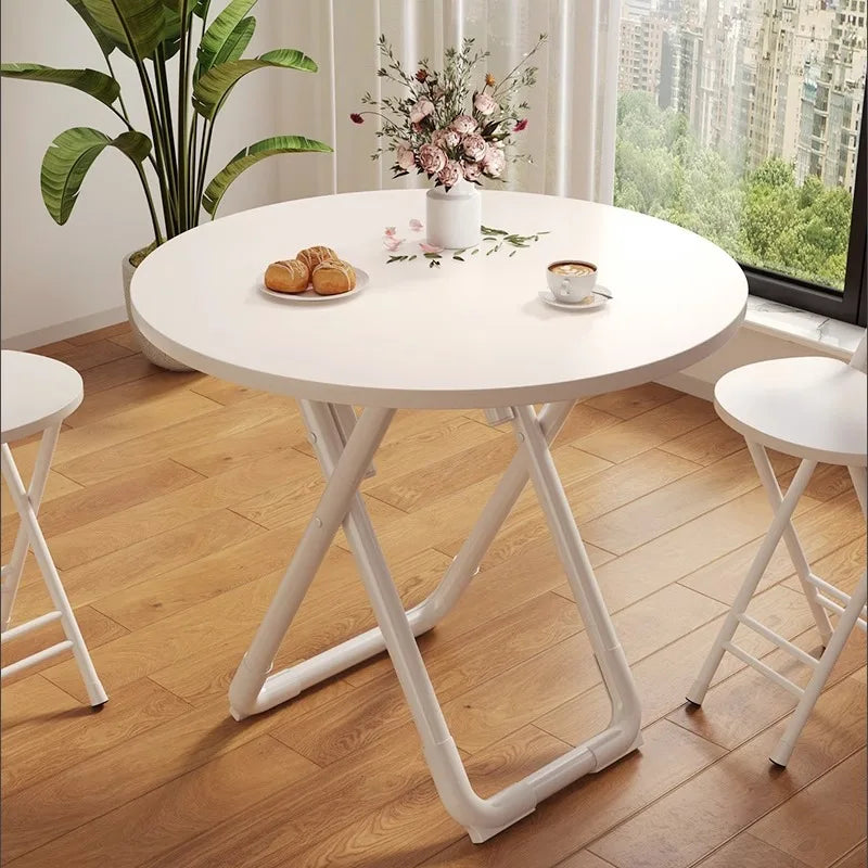 Mesa de comedor redonda plegable portátil Mesa de cocina que ahorra espacio Balcón de apartamento pequeño Exterior Ligera Fácil almacenamiento Madera