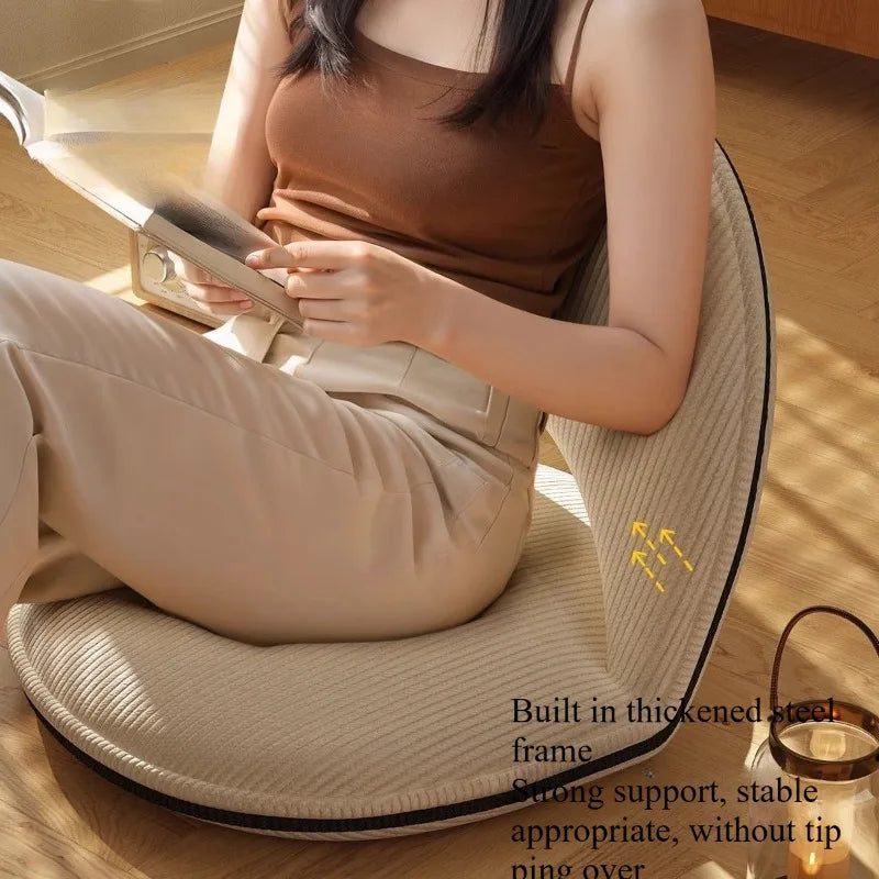 Foldable Backrest Tatami Lounger for Sitting & Sleeping, Small Space Bed for Bay Window Guest, Convertible Floor Cushion Chair