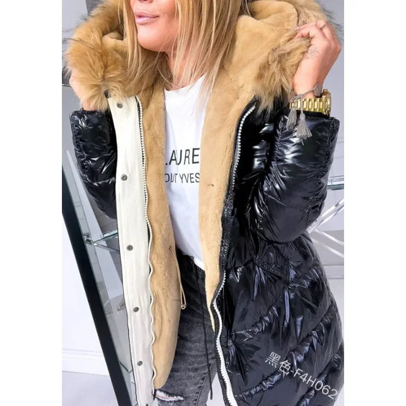 Women's Puffer Jacket – Faux Fur Collar