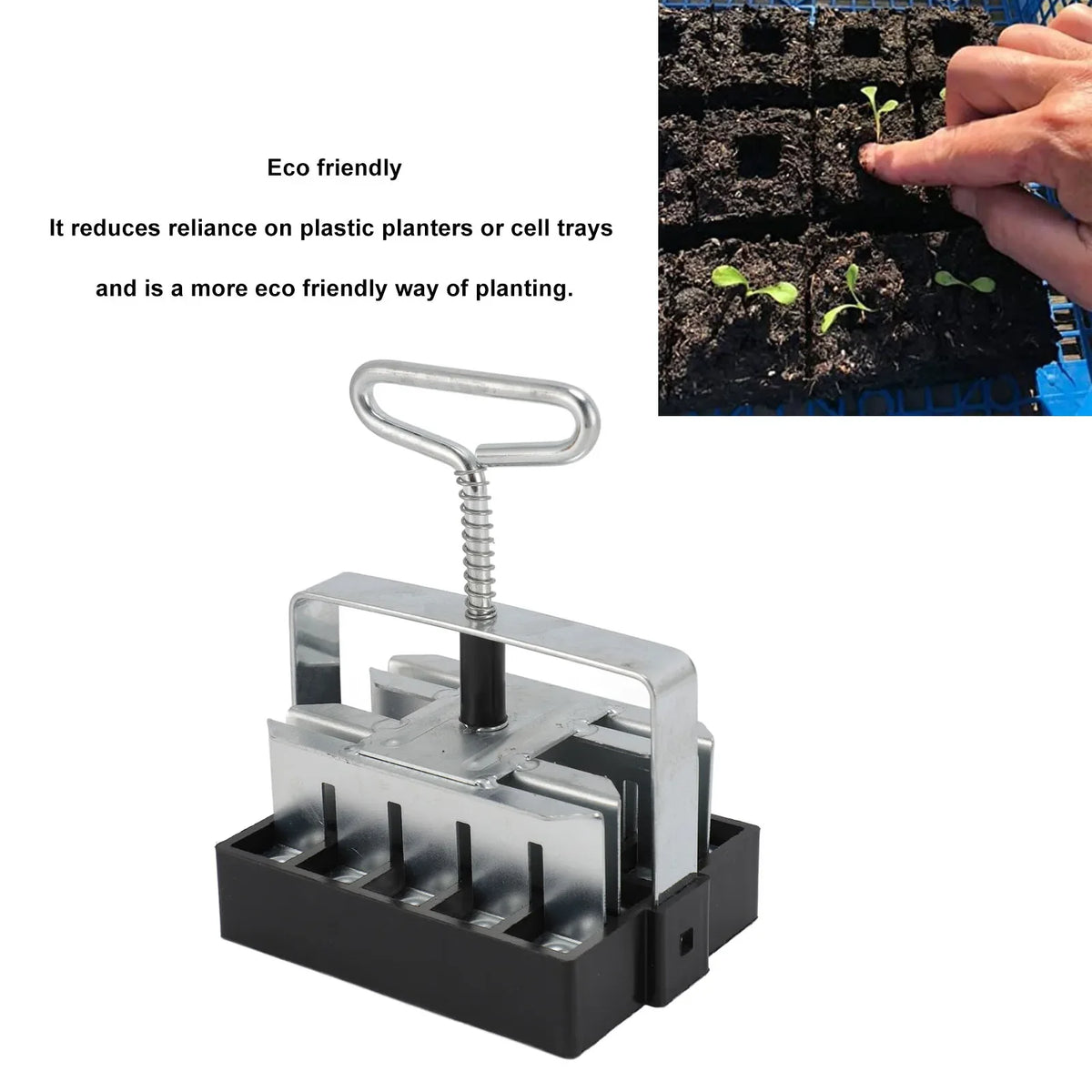 Herramienta para Bloques de Tierra, Molde Manual de 20 Celdas, Ecológico, Ahorro de Espacio con Agarre Cómodo, Bloqueador de Tierra para Jardín