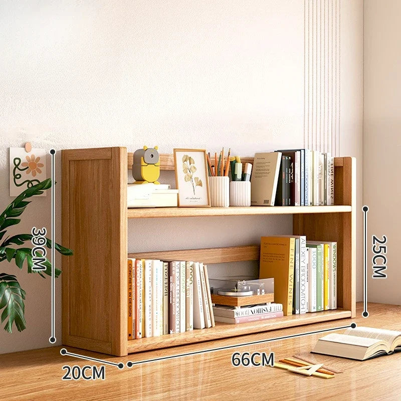 Household Goods Simple Desktop Bookshelf Dormitory Multi-layer Storage Rack Home Student DeskSolid Wood With Extraction Rack