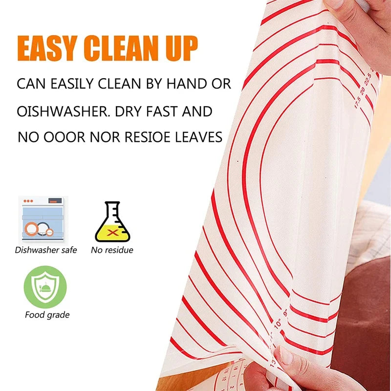 Tapete de silicona antiadherente para hornear y amasar, con medidas, tapete de cocina para masa, tapete para masa de tarta, protector de horno YY206