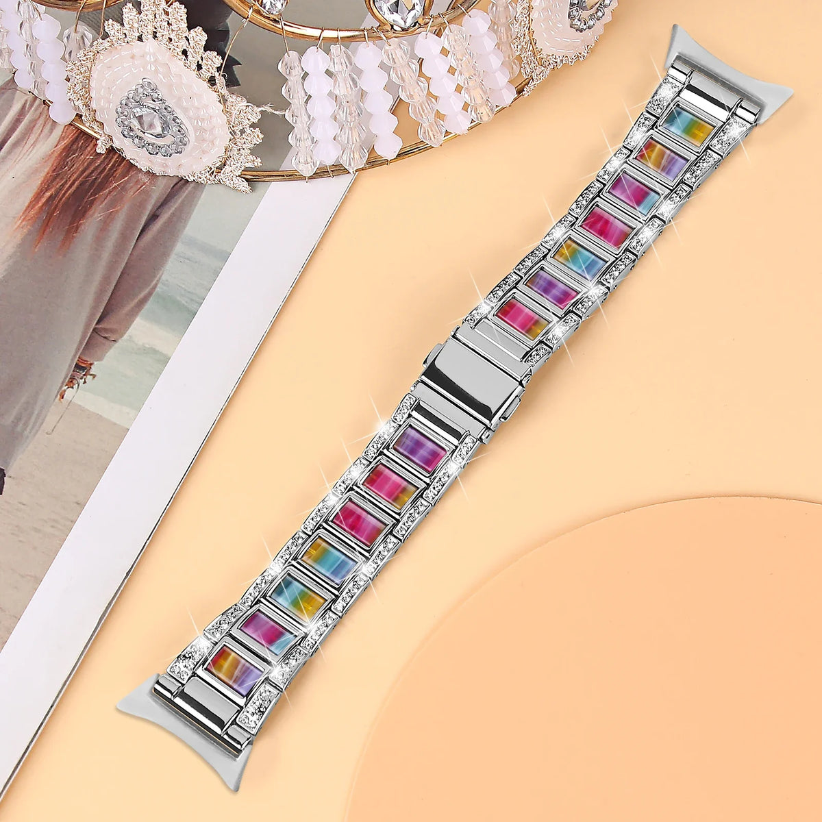 Google Pixel Watch 41mm Diamond Zinc Alloy Bracelet Band