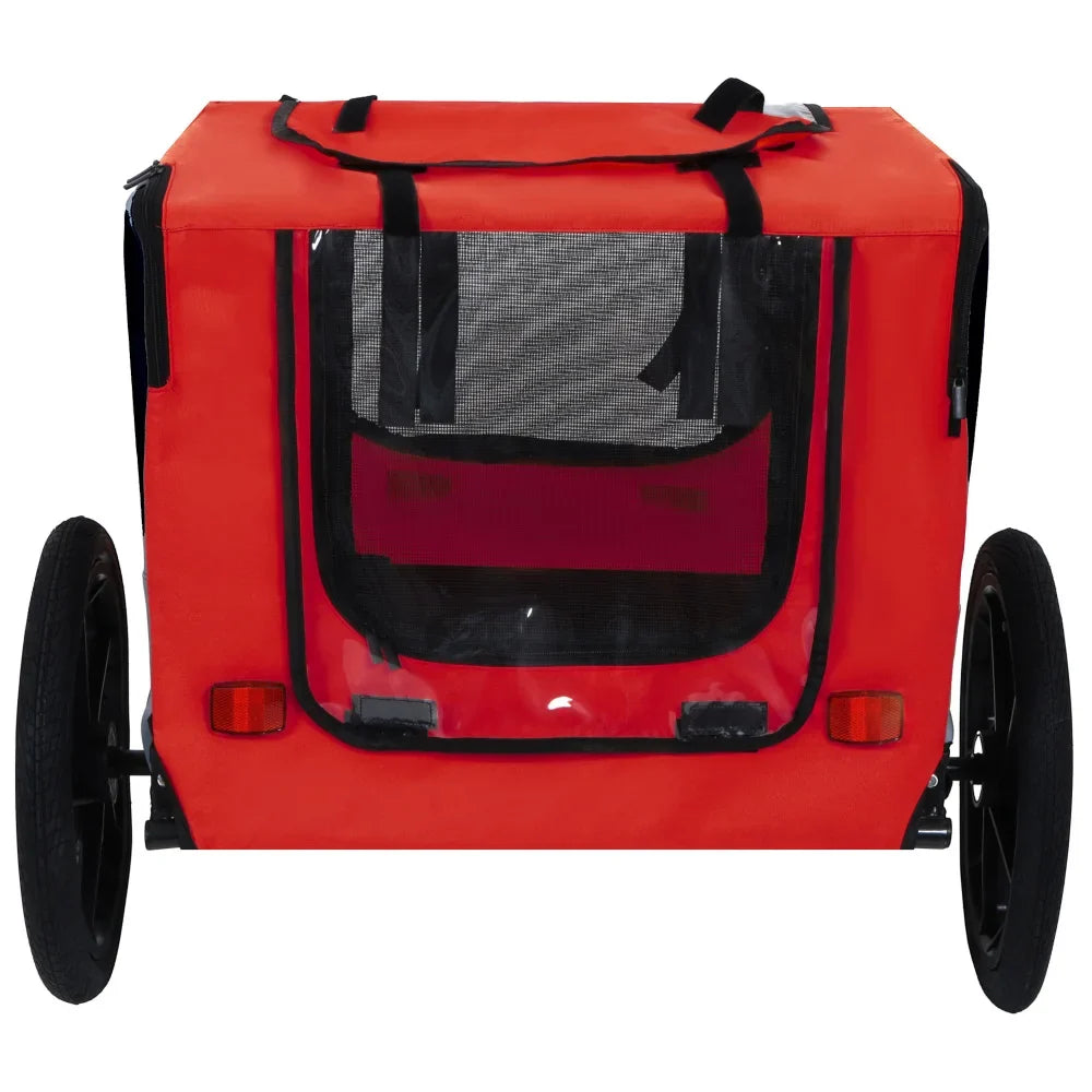 Remolque para bicicleta para perros, carro para mascotas, plegado fácil, ruedas de liberación rápida, suelo antideslizante, correa interna, para mascotas pequeñas y medianas