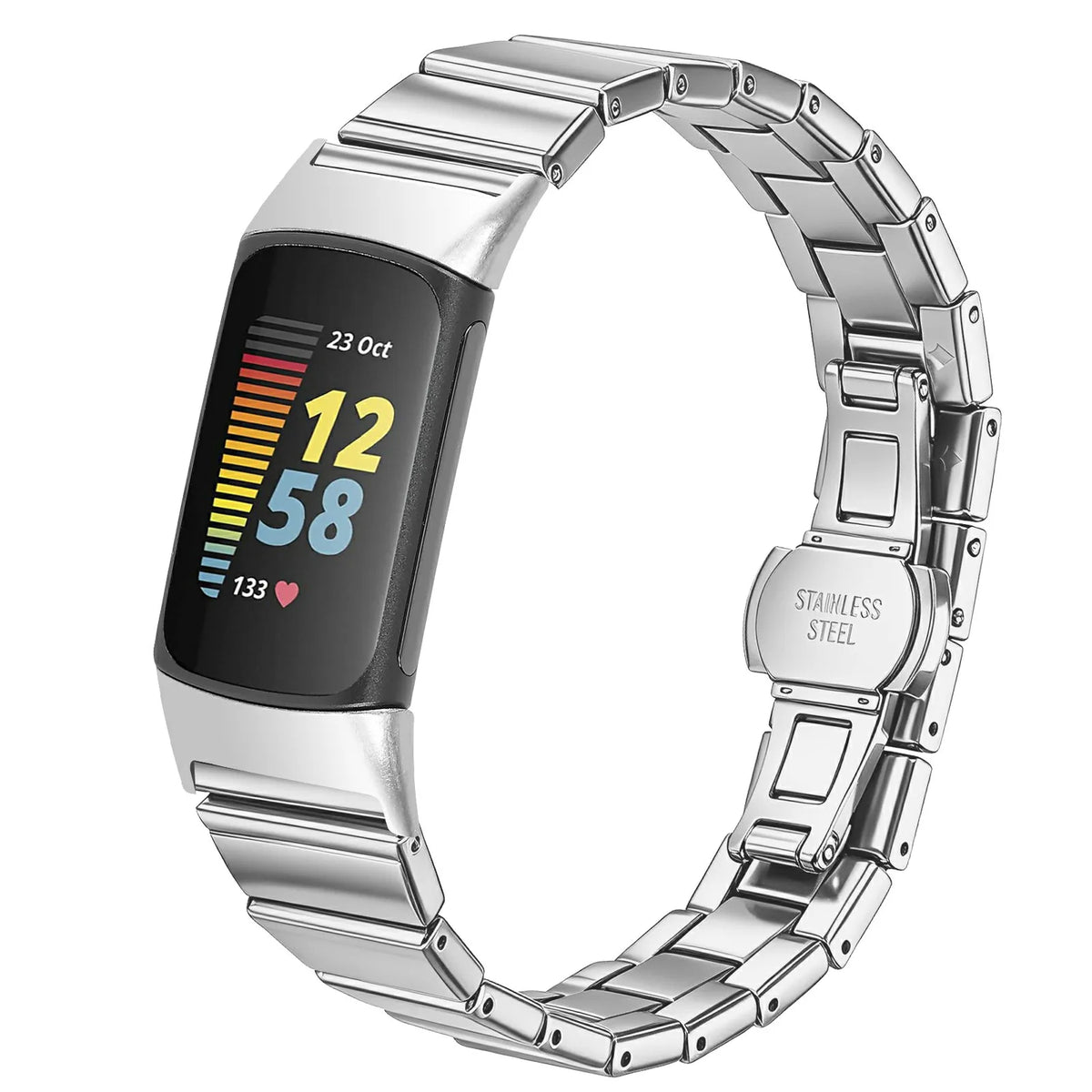 Fitbit Charge 5 / 6 Slim Stainless Steel Link Band