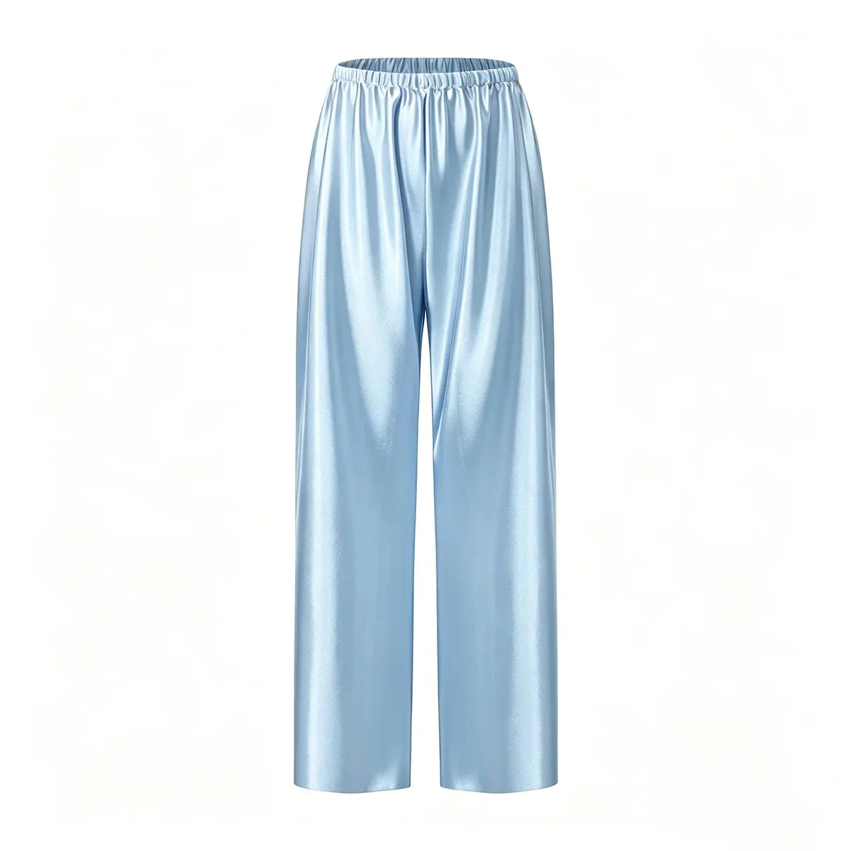Satin Wide Leg Pants Long Floor Casual Pants Women's Summer