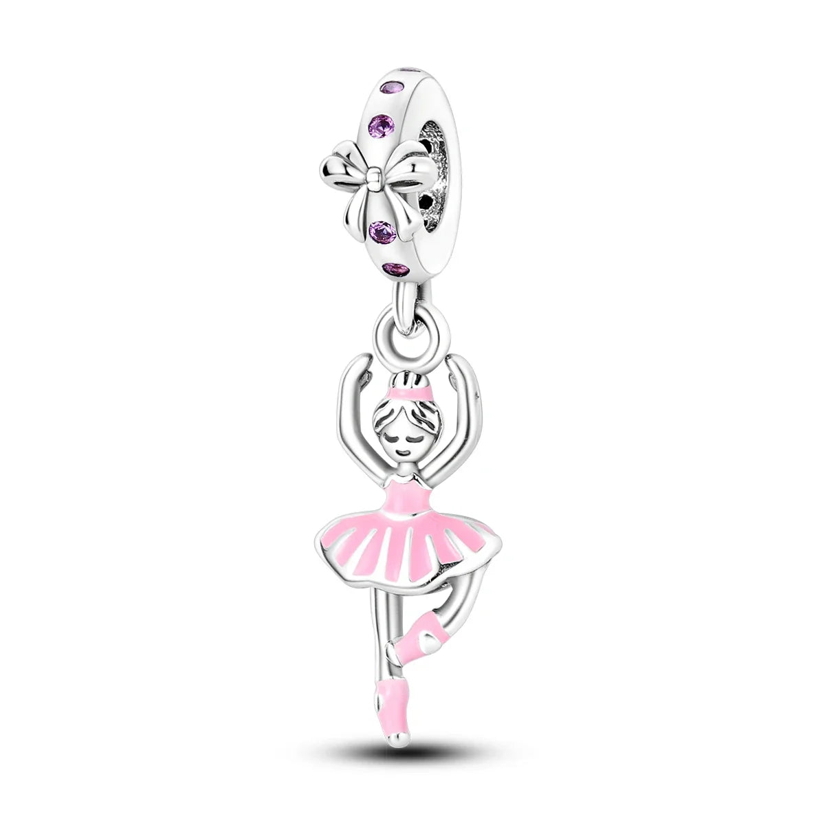 Fit Original Bracelet 925 Silver Ballet Girl Red High Heels Charms Pendants For Women Jewelry Making Gift