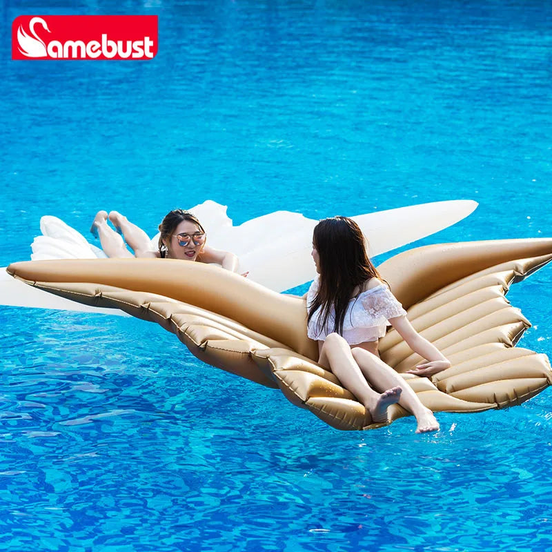 Camebust balsa inflable PVC Fila flotante mariposa flotadores de piscina alas de ángel flotante de agua