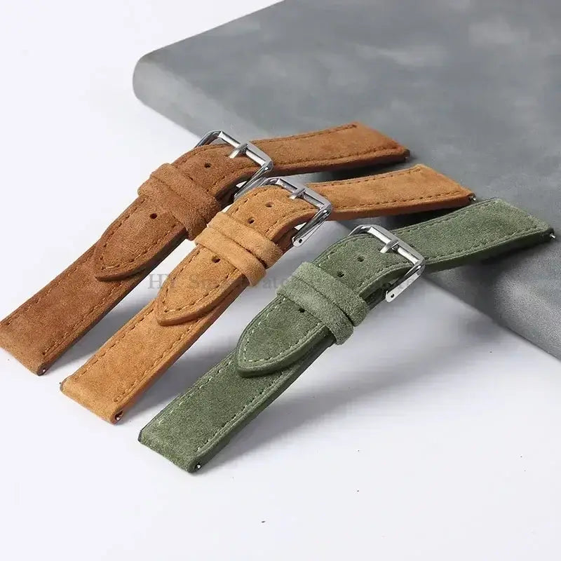 Amazfit Leather Watch Strap Vintage Suede Quick Release - Handmade Stitching