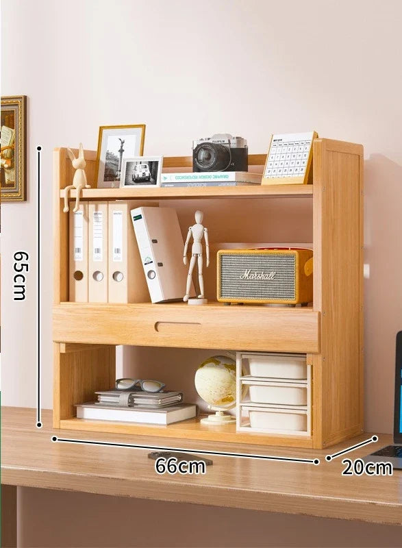 Household Goods Simple Desktop Bookshelf Dormitory Multi-layer Storage Rack Home Student DeskSolid Wood With Extraction Rack