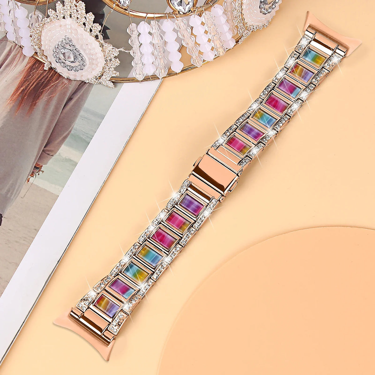 Google Pixel Watch 41mm Diamond Zinc Alloy Bracelet Band