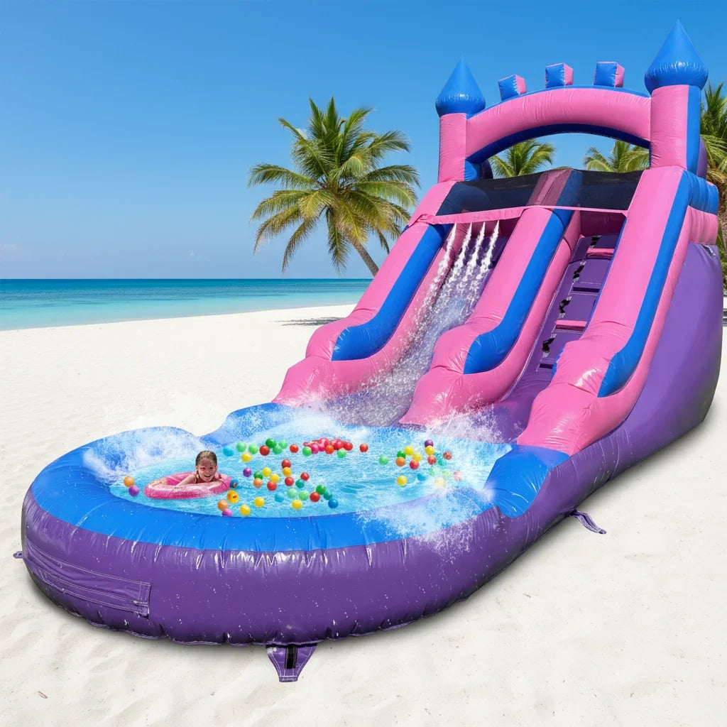Tobogán Hinchable Acuático de Calidad Comercial con Piscina Inflable para Adultos y Niños, Incluye Soplador