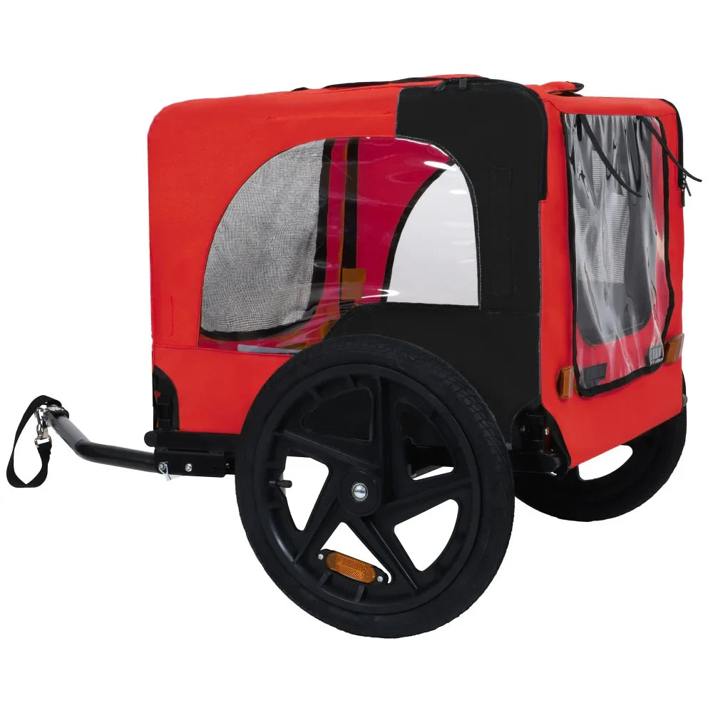 Remolque para bicicleta para perros, carro para mascotas, plegado fácil, ruedas de liberación rápida, suelo antideslizante, correa interna, para mascotas pequeñas y medianas