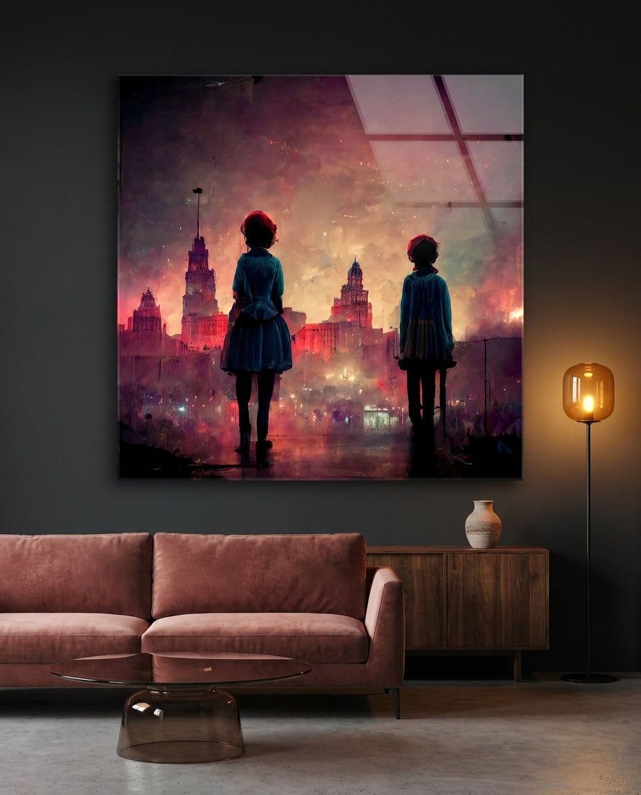 The City was Sad Glass Wall Art  || Designer Collection