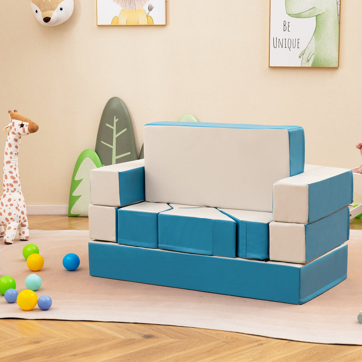 Juego de 4 figuras de espuma para gatear y trepar para niños pequeños