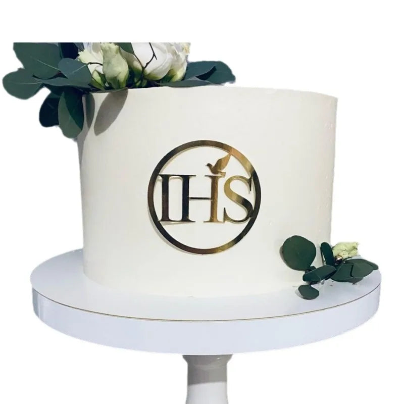 Ins Cross Christ Birthday Cake Topper Gold Acrylic Dove Cross for Eucharist Baby Baptism Party Cake Toppers Dessert Decoration