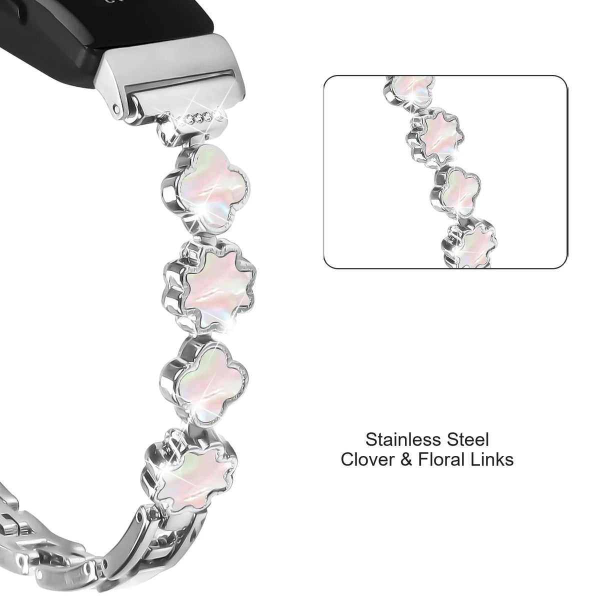 Fitbit Inspire & Ace Stainless Steel Clover Bracelet