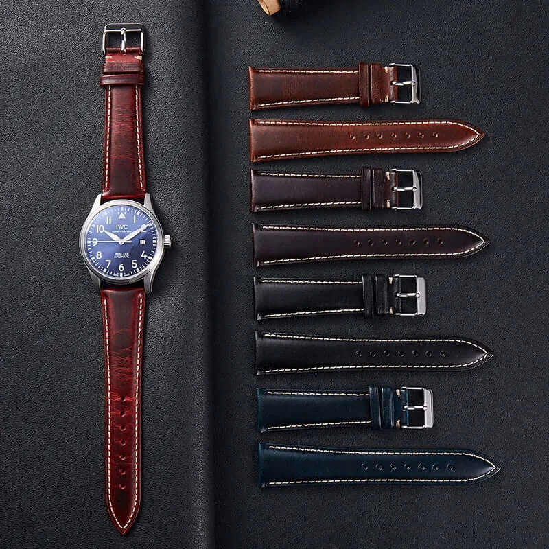 Amazfit Band Vintage Oil Wax Leather Watch Strap Cowhide Buckle