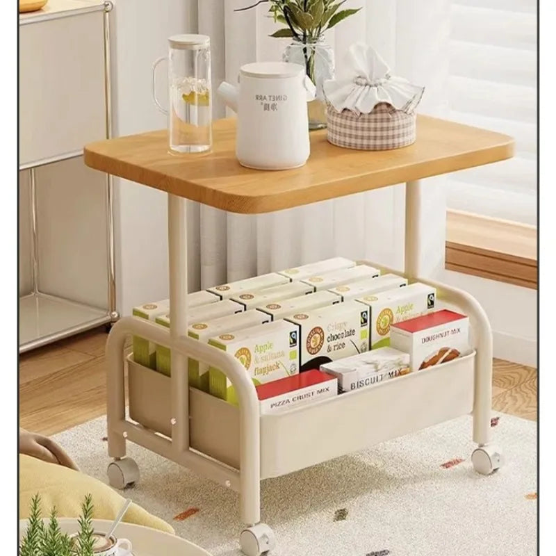 Mesita de noche con ruedas de dos niveles, cajón de almacenamiento, ruedas, espacio pequeño, sala de estar, dormitorio, sofá, mesa auxiliar, mesa de cama
