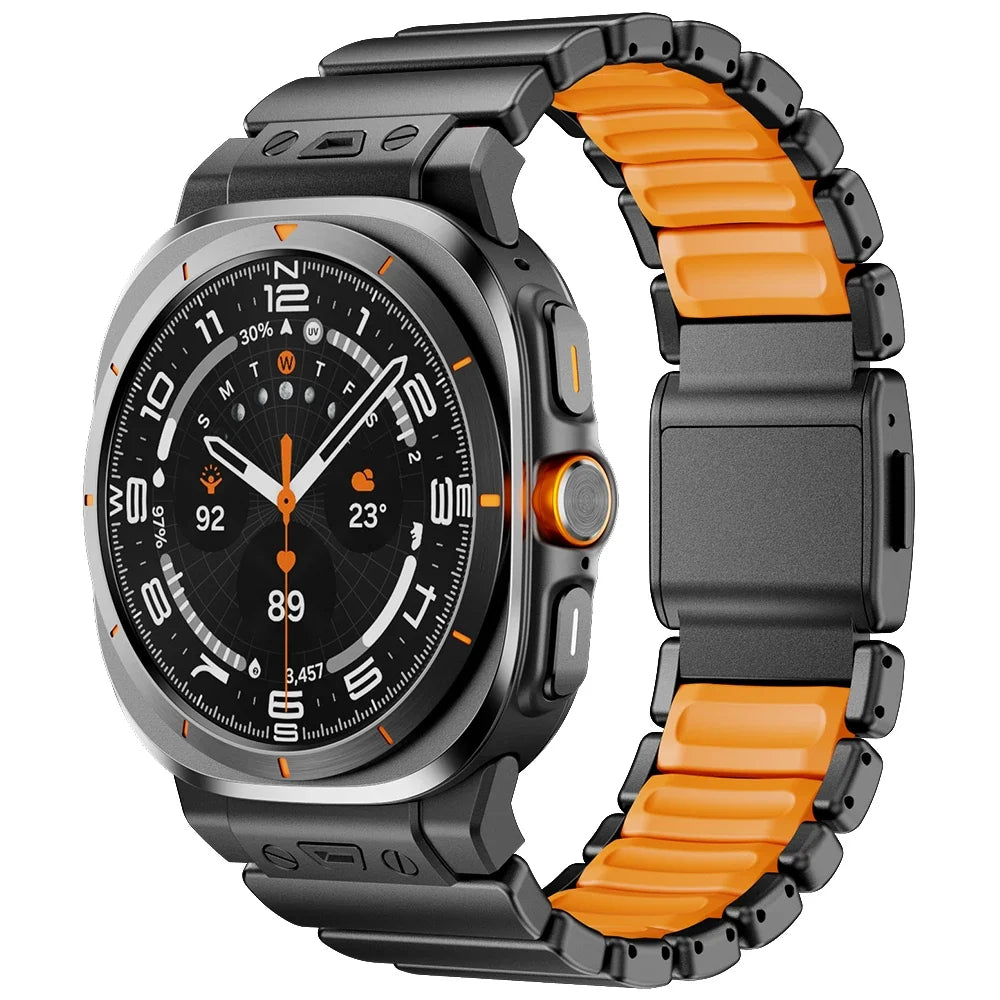 Samsung Galaxy Watch Ultra/Ultra2 Stainless Steel & Silicone Magnetic Band