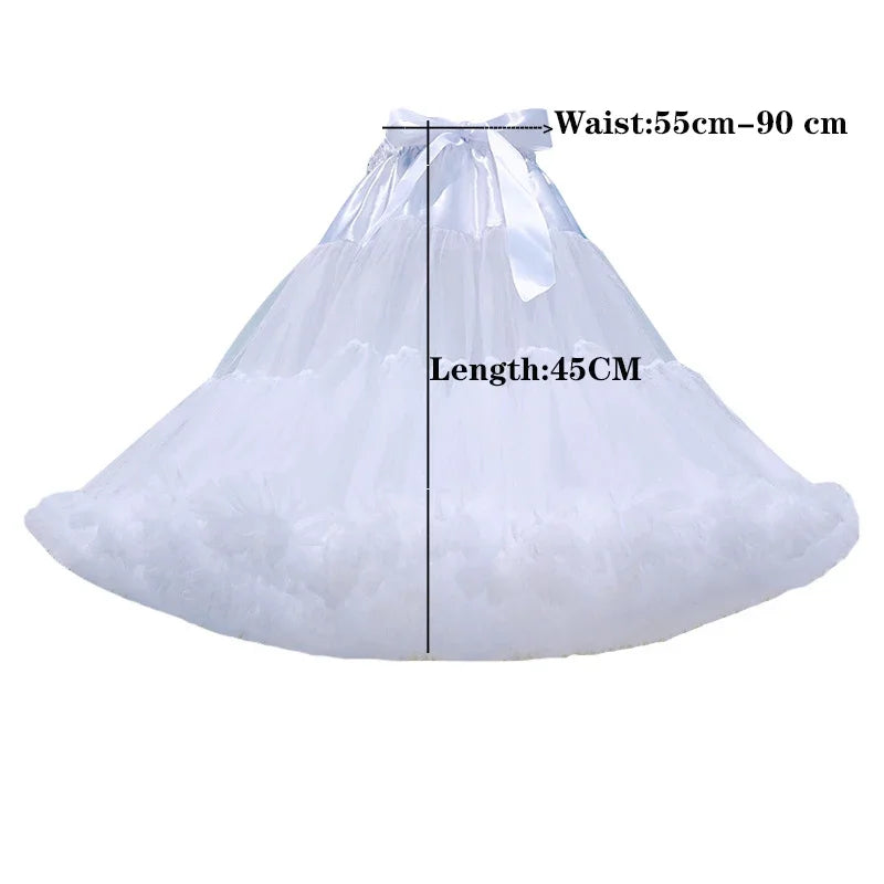 Women Flower Style Lolita Petticoats Tutu Puffy Cancan Skirt Under Crinoline Inner Bustle Cosplay For Wedding Dresses Skirt