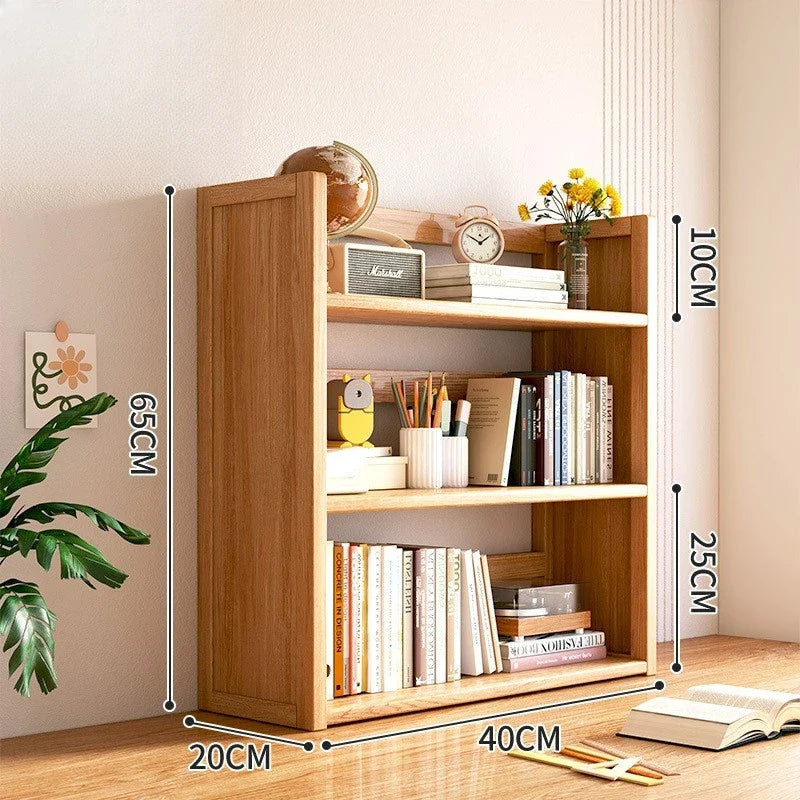 Household Goods Simple Desktop Bookshelf Dormitory Multi-layer Storage Rack Home Student DeskSolid Wood With Extraction Rack