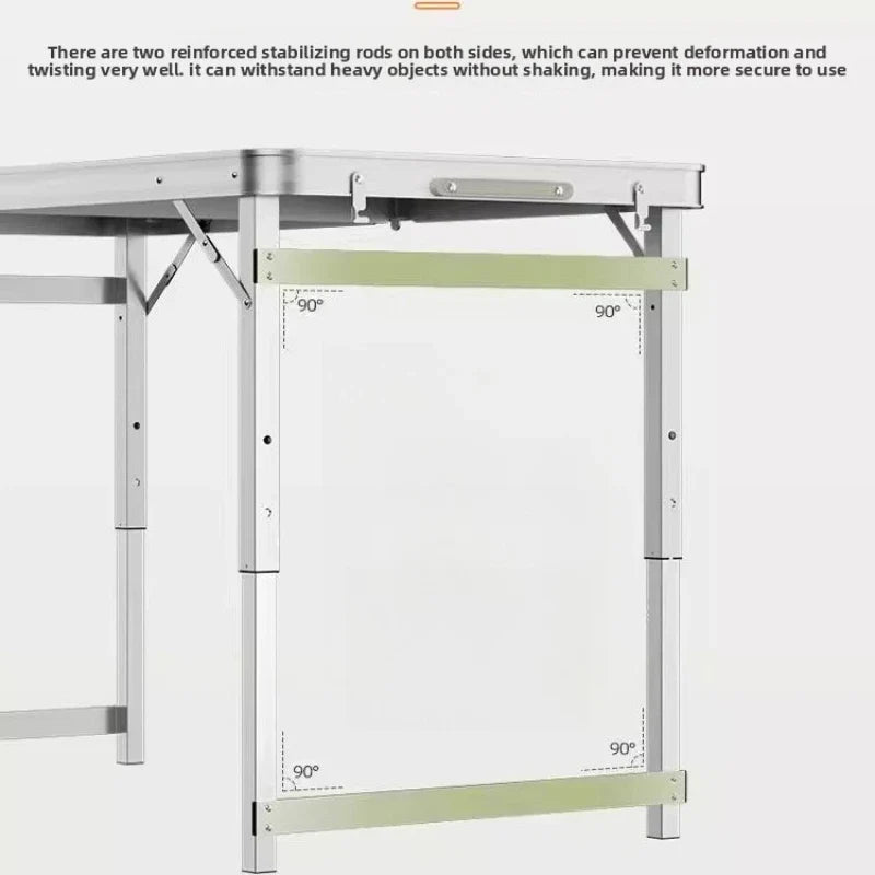 Mesa de picnic plegable portátil, altura ajustable, ligera, compacta, de aluminio, fácil de transportar, para camping, playa, portón trasero, jardín
