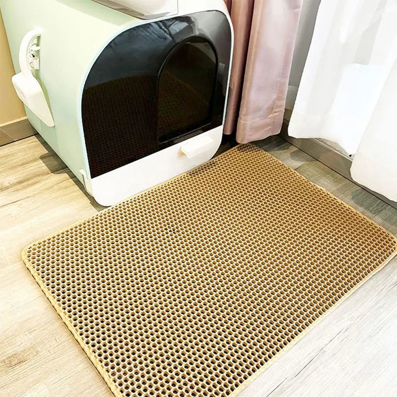Cat Litter Mat – Double Layer Waterproof Trapping Mat, Non-Slip, Easy to Clean