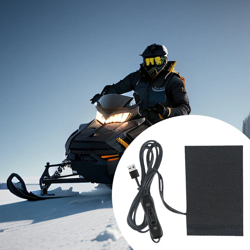 12V USB Motorcycle Heating Handlebar Cover Electric Heated Handgrips Warmer Anti Slip Heated Handle Cover for Outdoor Riding