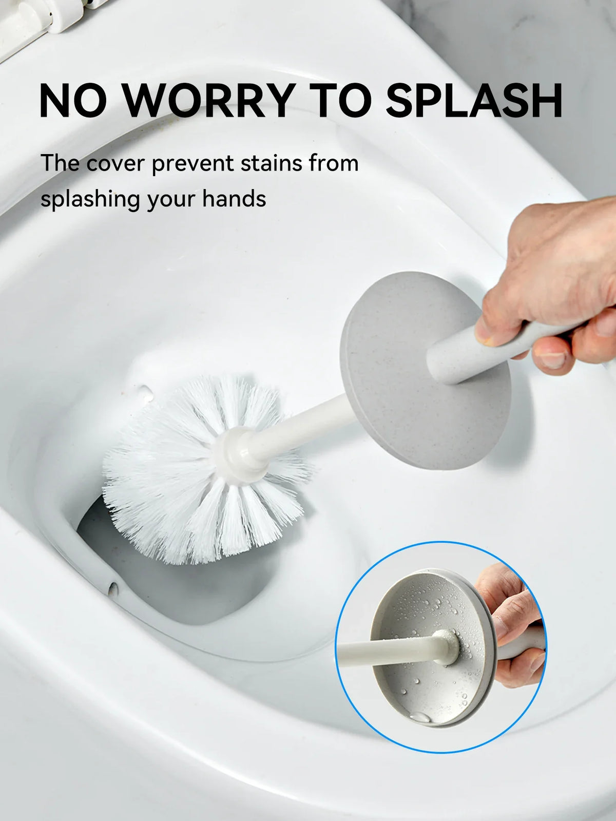 Cepillo de Inodoro de Plástico con Base, Cepillo de Limpieza de Inodoro de Mango Largo para WC, Accesorios de Baño, Herramientas de Limpieza