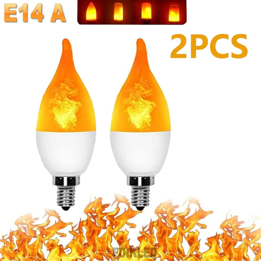 2 bombillas LED de llama simulada E14 de 9W AC85-265V, luces para el hogar, accesorios electrónicos, bombillas de efecto de luz de llama, lámpara