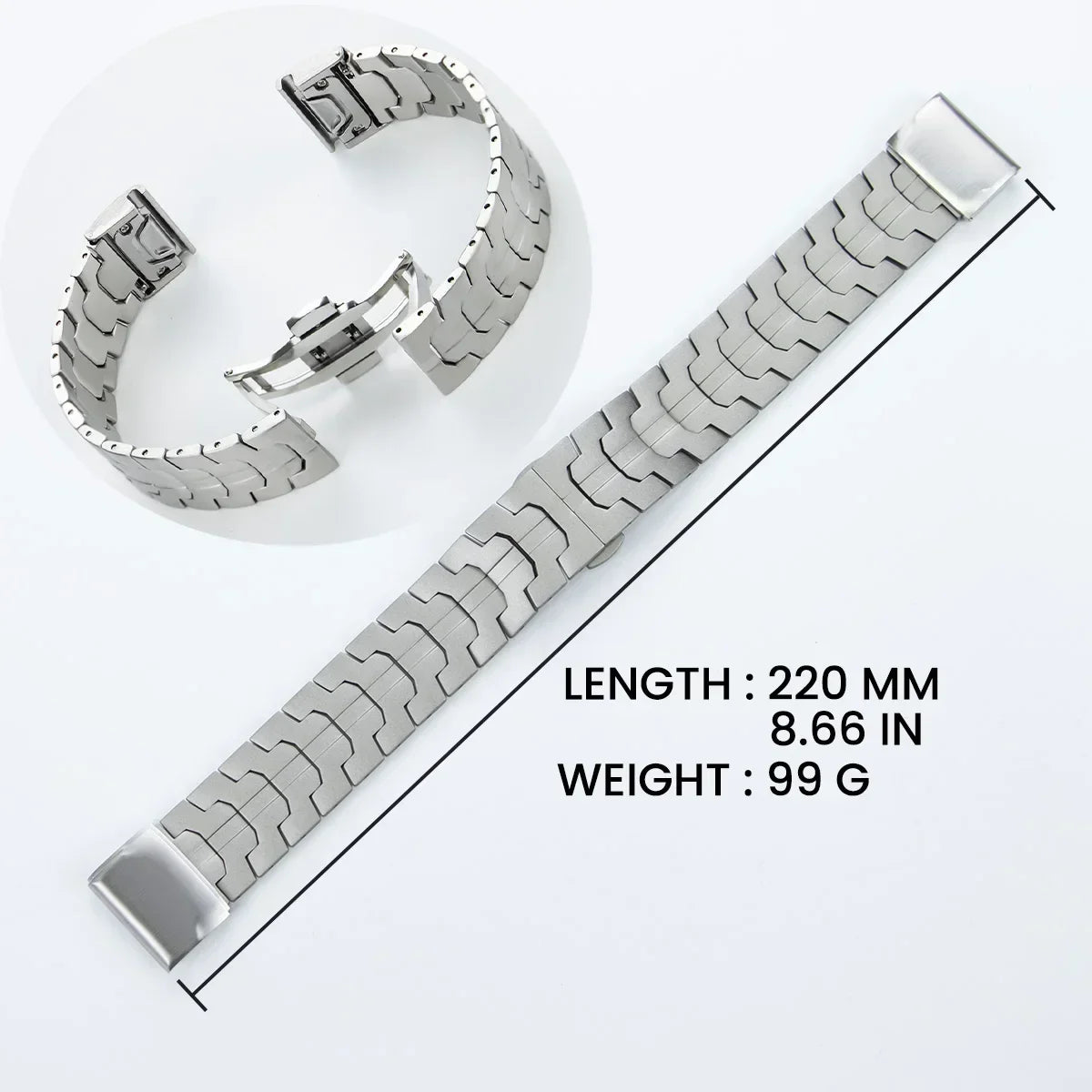 Garmin Stainless Steel Smartwatch Band - QuickFit Metal Bracelet