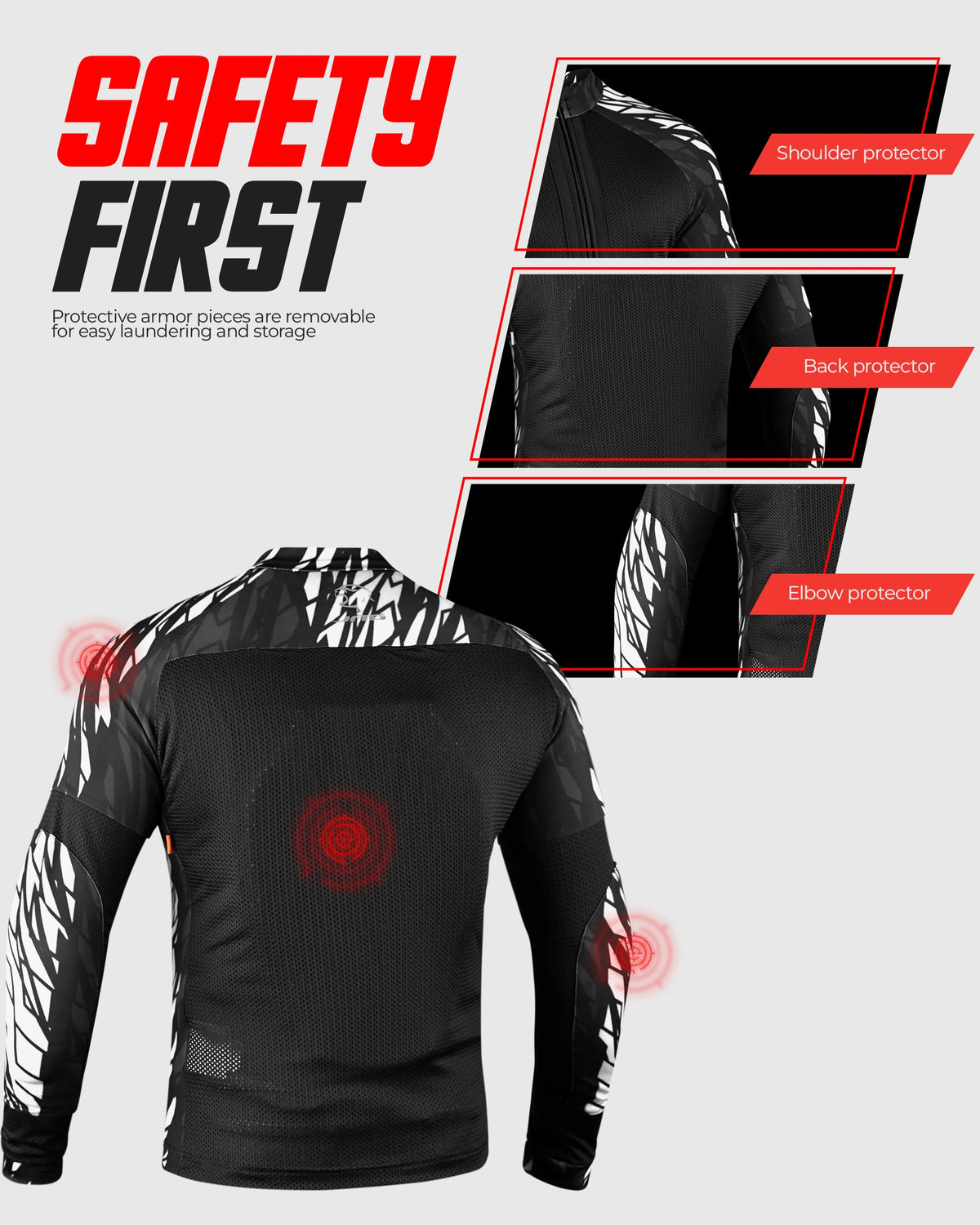 Camisa de motocicleta de malla JAG | Protección con certificación CE